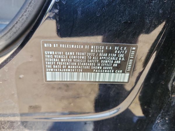 2017 VOLKSWAGEN JETTA S