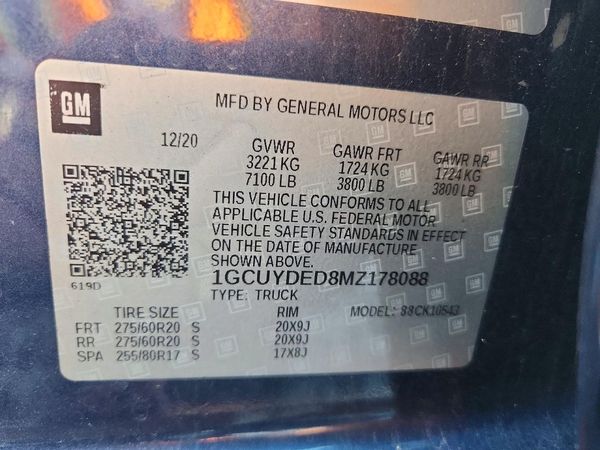 2021 CHEVROLET SILVERADO LT — VINS