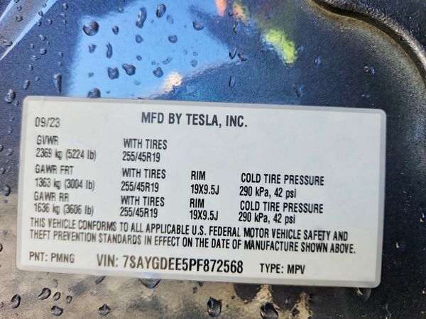 2023 TESLA MODEL Y — VINS