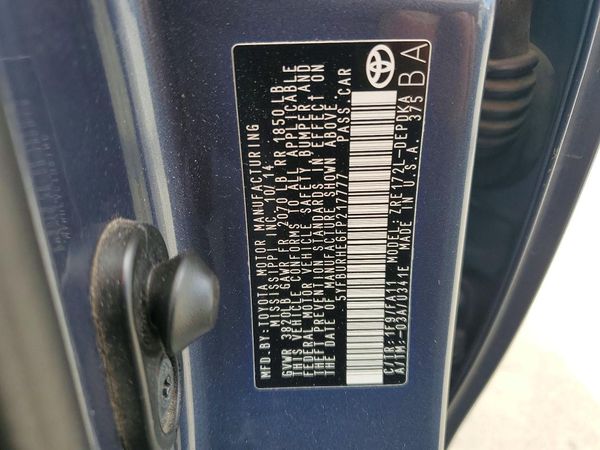 2015 TOYOTA COROLLA L/LE