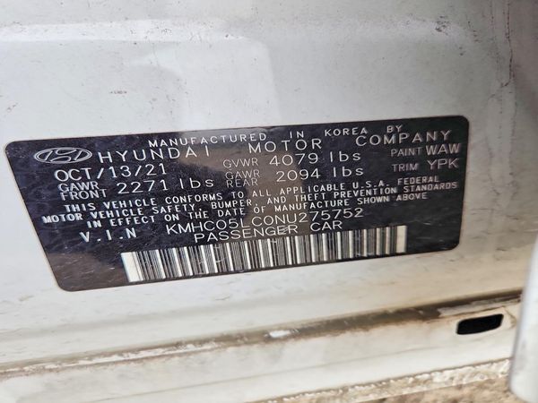 2022 HYUNDAI IONIQ