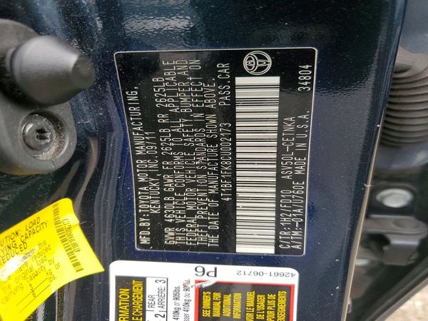 2012 TOYOTA CAMRY