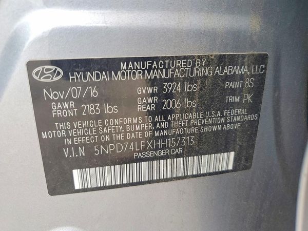 2017 HYUNDAI ELANTRA SE Base