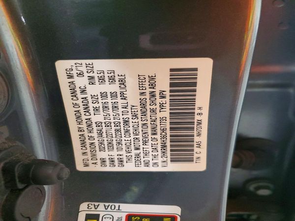2012 HONDA CRV LX