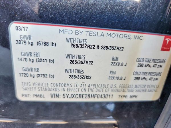 2017 TESLA MODEL X