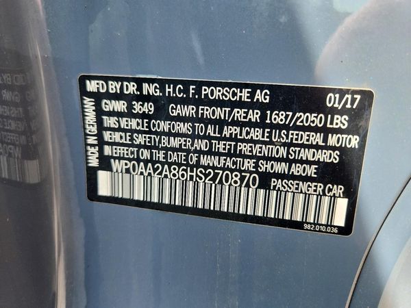 2017 PORSCHE CAYMAN