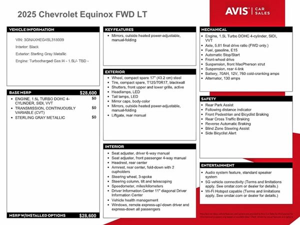 2025 CHEVROLET EQUINOX 1LT