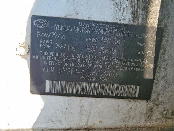 2017 HYUNDAI SONATA SE, Eco