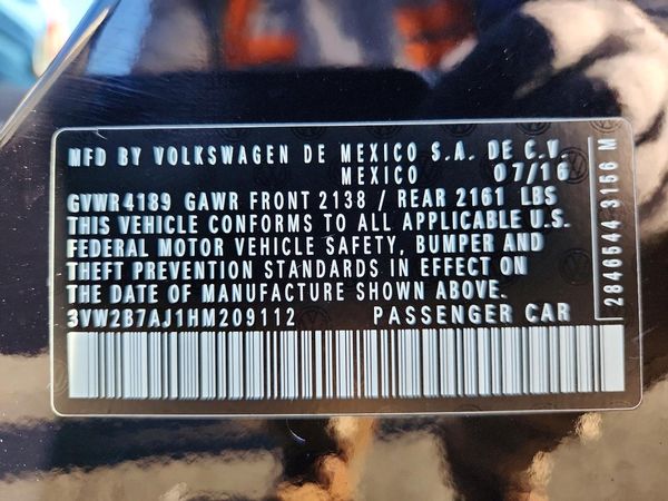 2017 VOLKSWAGEN JETTA