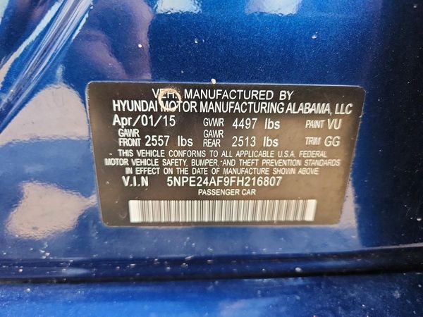 2015 HYUNDAI SONATA SE, ECO
