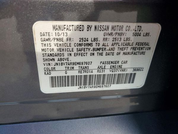 2014 INFINITI Q50 — VINS