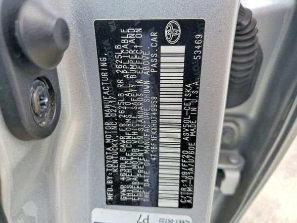 2017 TOYOTA CAMRY LE/SE/XLE/XSE