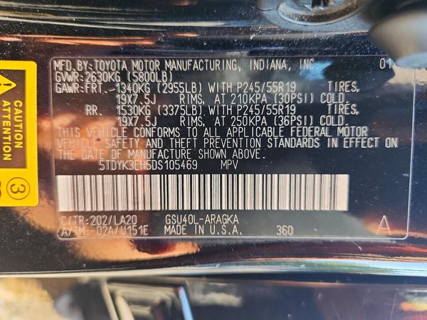 2013 TOYOTA HIGHLANDER Base/Hybrid — VINS