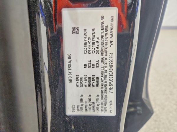 2022 TESLA MODEL 3