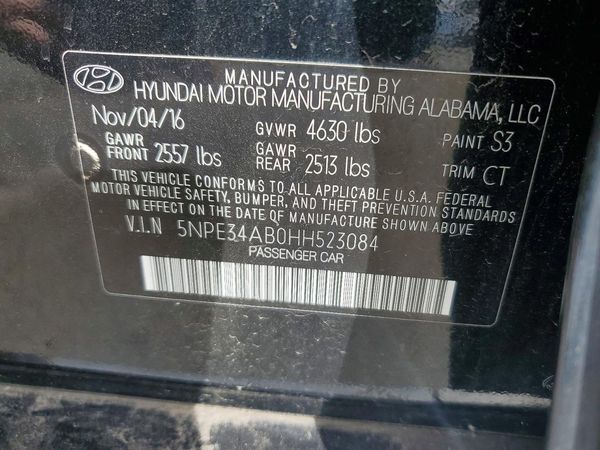 2017 HYUNDAI SONATA