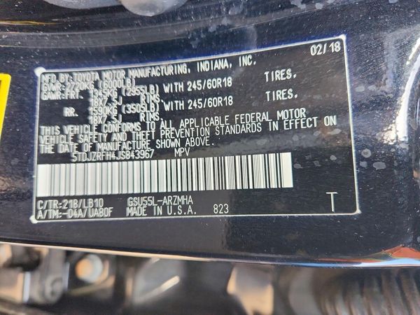 2018 TOYOTA HIGHLANDER