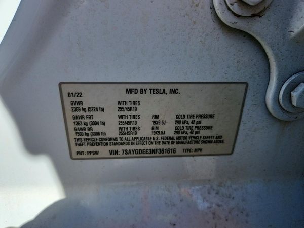 2022 TESLA MODEL Y