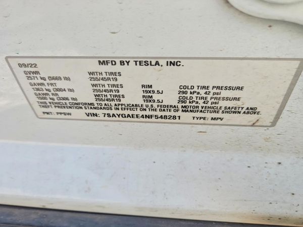 2022 TESLA MODEL Y