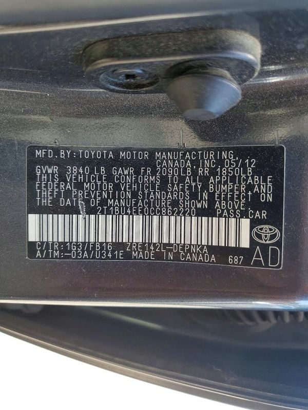 2012 TOYOTA COROLLA