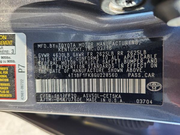 2016 TOYOTA CAMRY