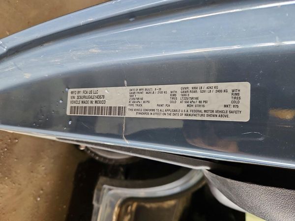 2020 RAM PROMASTER 3500 VF — VINS