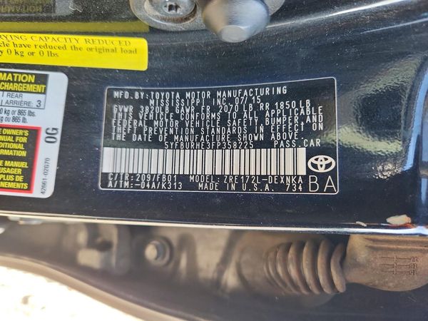 2015 TOYOTA COROLLA L/LE
