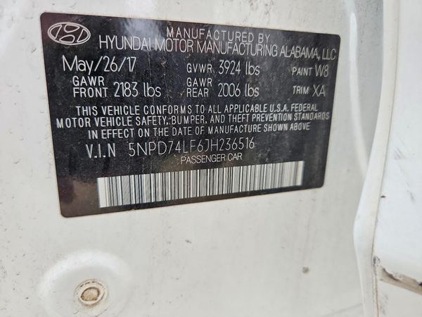 2018 HYUNDAI ELANTRA SE — VINS
