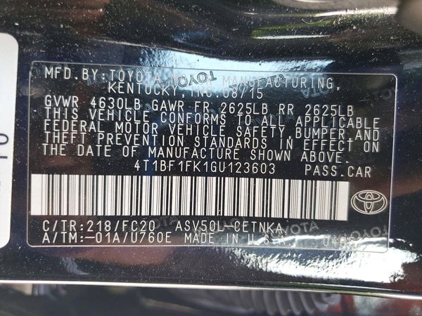 2016 TOYOTA CAMRY