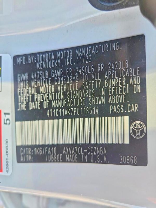 2023 TOYOTA CAMRY LE