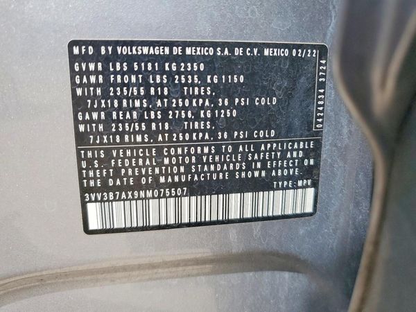 2022 VOLKSWAGEN TIGUAN SE