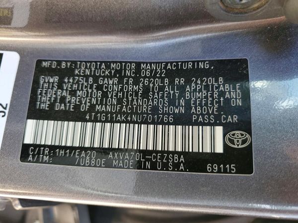 2022 TOYOTA CAMRY