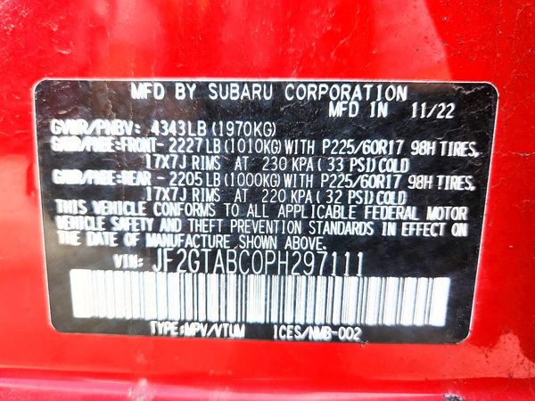 2023 SUBARU CROSSTREK Base