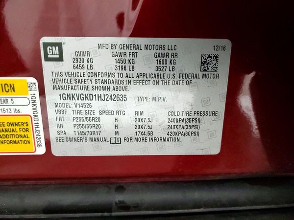 2017 CHEVROLET TRAVERSE 1LT