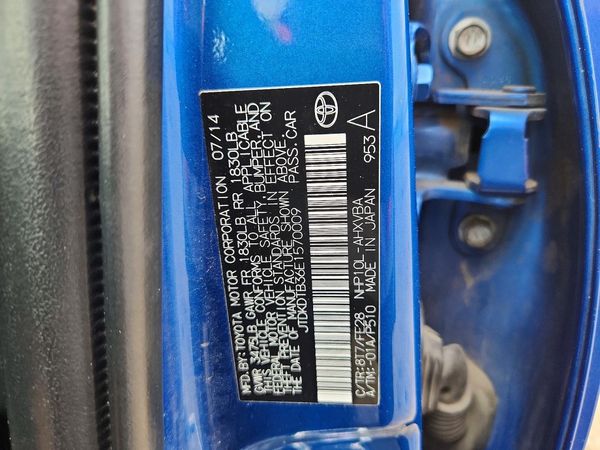 2014 TOYOTA PRIUS C ON — VINS