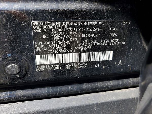 2019 TOYOTA RAV4 XLE / XLE Premium 4WD