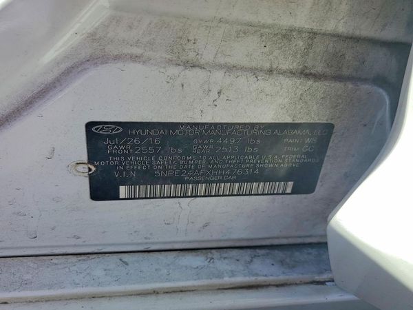 2017 HYUNDAI SONATA SE, Eco