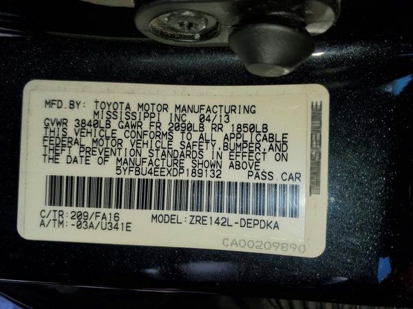 2013 TOYOTA COROLLA