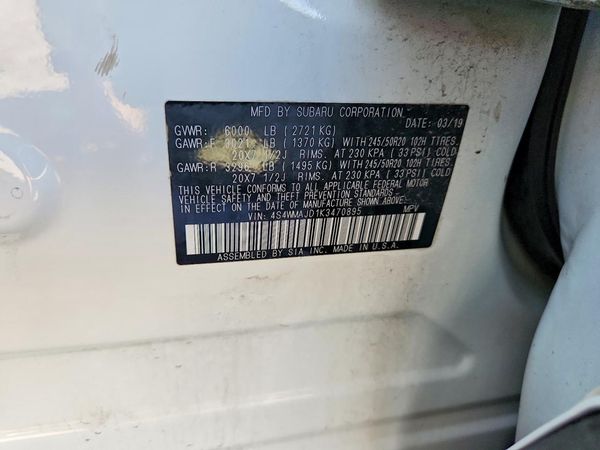 2019 SUBARU ASCENT