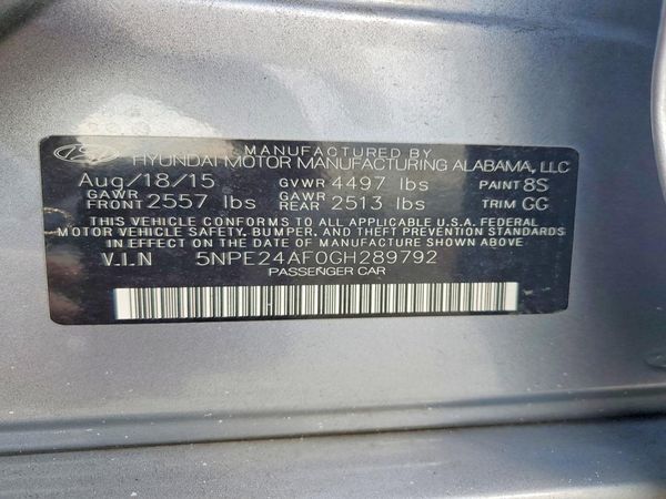 2016 HYUNDAI SONATA