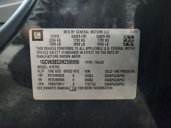 2017 CHEVROLET SILVERADO LTZ — VINS