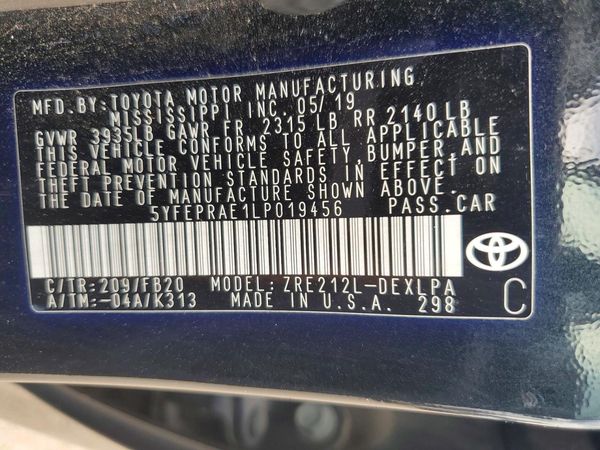 2020 TOYOTA COROLLA