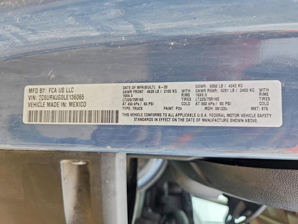 2020 RAM PROMASTER 3500 VF — VINS