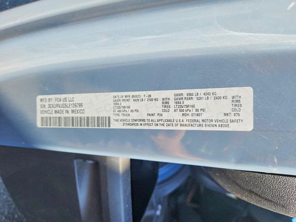 2020 RAM PROMASTER 3500 VF — VINS
