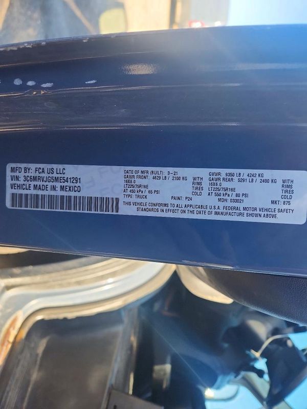 2021 RAM PROMASTER 3500 — VINS