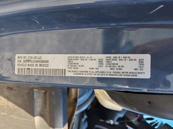 2021 RAM PROMASTER 3500 — VINS