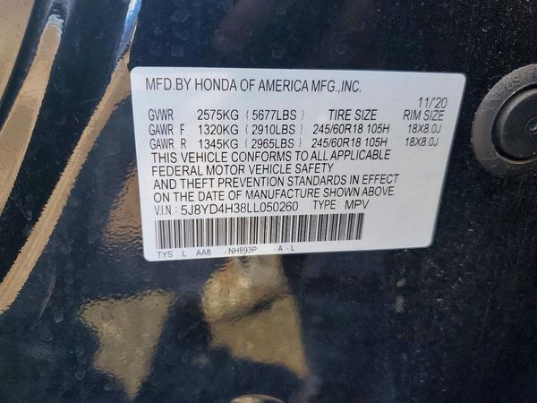 2020 ACURA MDX SH-AWD — VINS