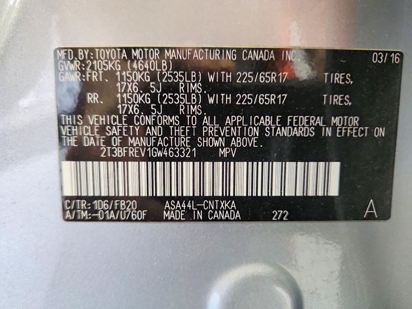 2016 TOYOTA RAV4 LE (X Grade)