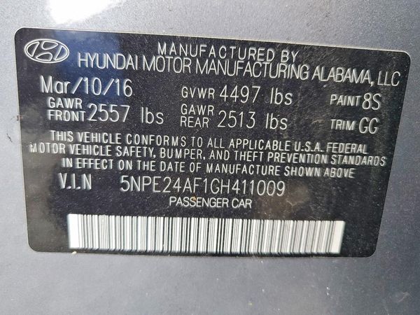 2016 HYUNDAI SONATA