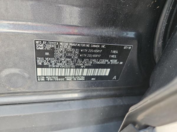 2019 TOYOTA RAV4 LE