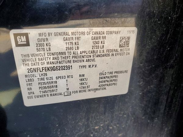 2016 CHEVROLET EQUINOX LT